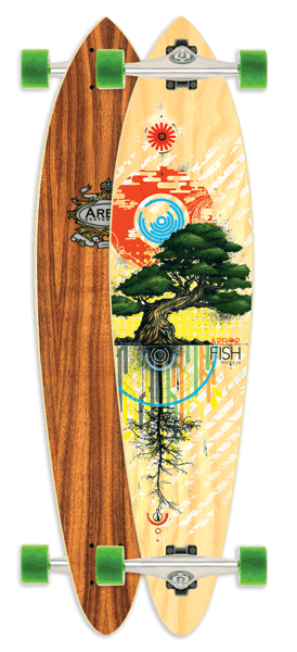 Arbor Koa Fish Pintail Complete Longboard Skateboard