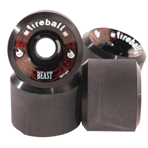 Fireball Black Beast Longboard Wheels 76mm 87a - Set of 4