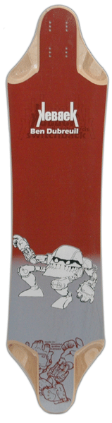 Kebbek 2010 Ben Dubreuil Switchback Longboard Skateboard Deck