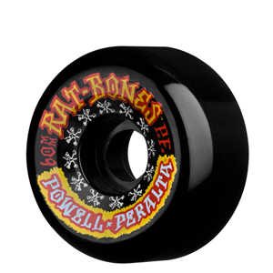 Powell Peralta Rat Bones II 60mm PF BLACK Skateboard Wheels - Set of 4