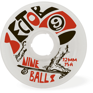 Sector 9 72mm 75a Nineball Wheels Set of 4 - Ghost Red