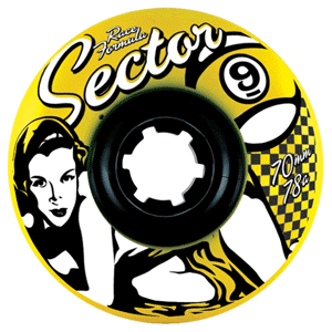 Sector 9 Race Formula Wheels 70mm 78a Yellow - CENTER SET