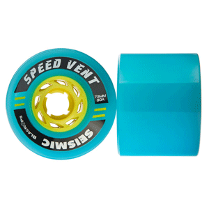 Seismic Speed Vent 73mm 80a Clear Blue Black OPS Skateboard Wheels Set of 2