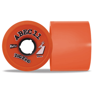 Abec11 ZigZags 70mm Longboard Wheels Orange Plus 89a - Set of 4